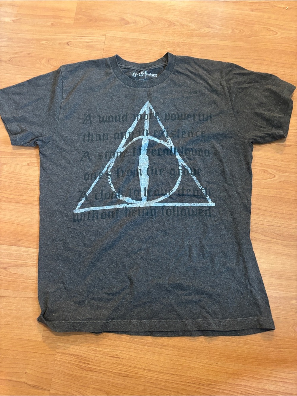 Warner Bros. Men's Charcoal Gray Deathly Hallows Graphic Tee